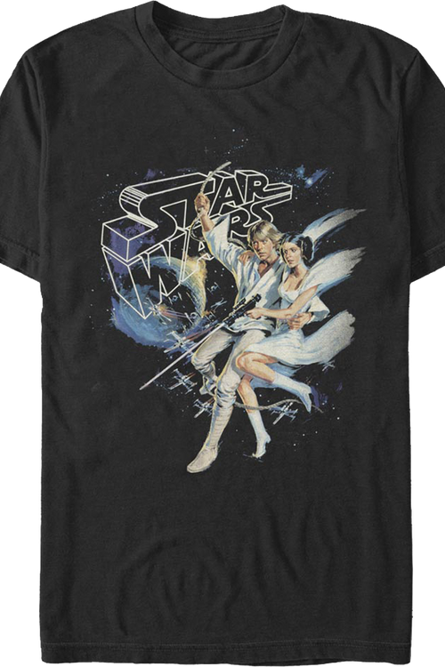 Luke Skywalker And Princess Leia Swing Into Action Star Wars T-Shirtmain product image