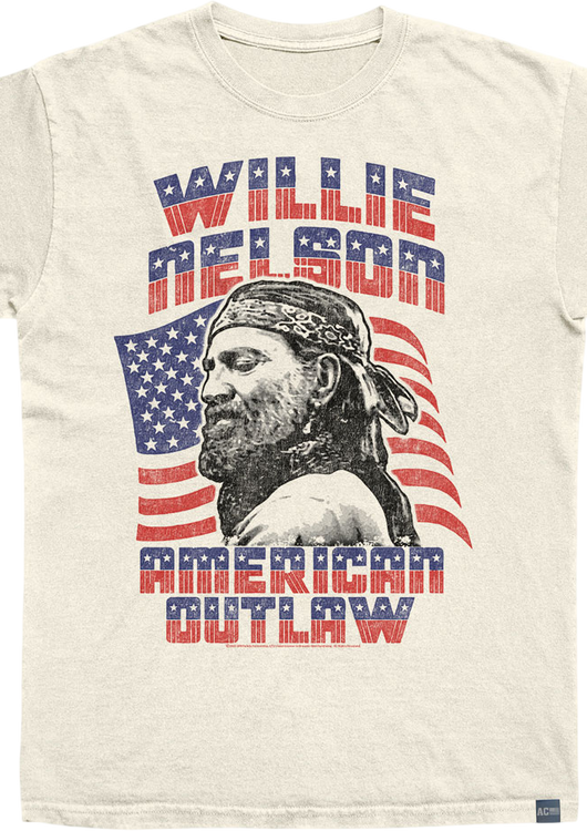 Made In USA American Outlaw Willie Nelson T-Shirt - main product image