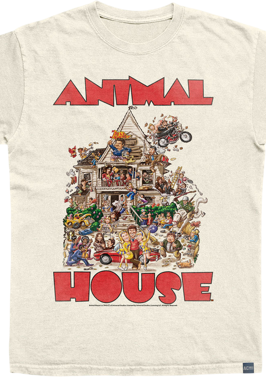 Made In USA Cartoon Graphic The House Animal House T-Shirt - main product image