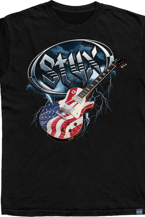 Made In USA Flag Guitar Styx T-Shirtmain product image