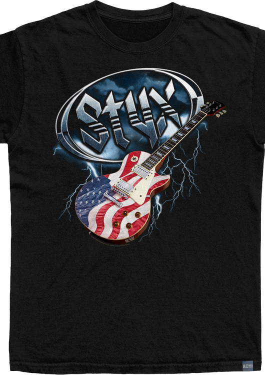 Made In USA Flag Guitar Styx T-Shirt - main product image