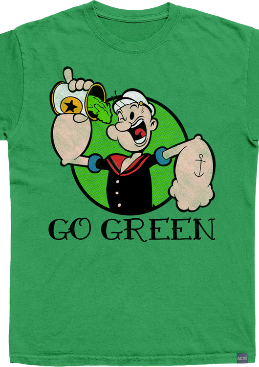 Made In USA Go Green Popeye T-Shirt - main product image