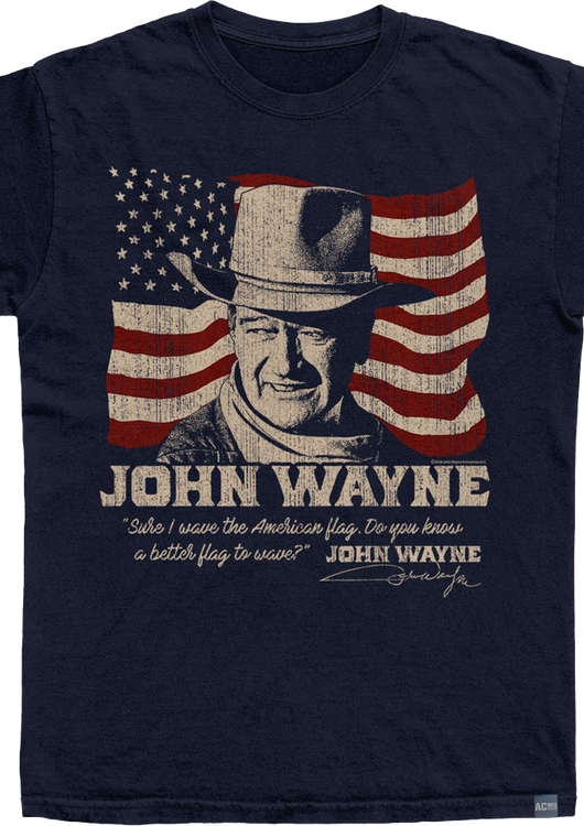 Made In USA John Wayne American Flag T-Shirt - main product image