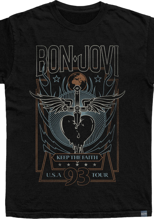 Made In USA Keep The Faith '93 Tour Bon Jovi T-Shirt - main product image
