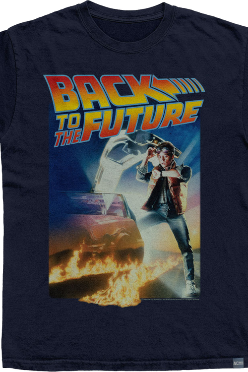 Made In USA Logo On Fire Back To The Future T-Shirtmain product image