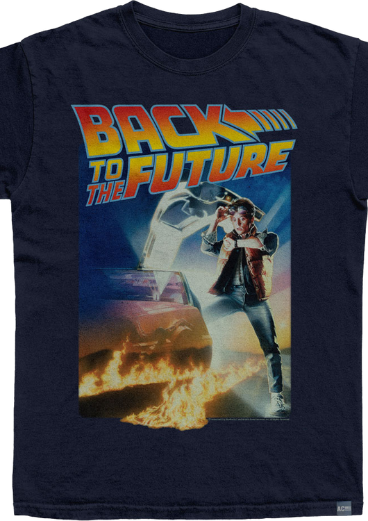 Made In USA Logo On Fire Back To The Future T-Shirt - main product image