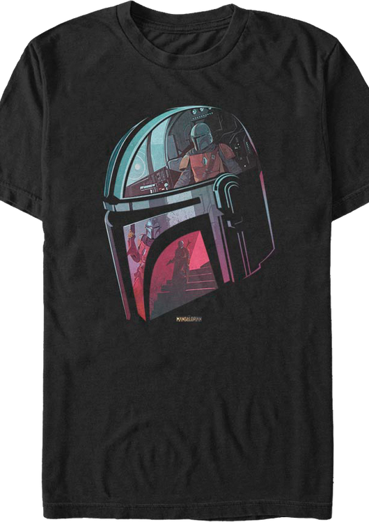Mandalorian Helmet Reflection Star Wars T-Shirt - main product image