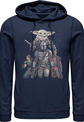 Mandalorian Illustrated Cast Collage Star Wars Hoodie