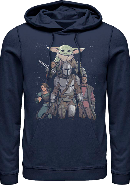 Mandalorian Illustrated Cast Collage Star Wars Hoodie - main product image