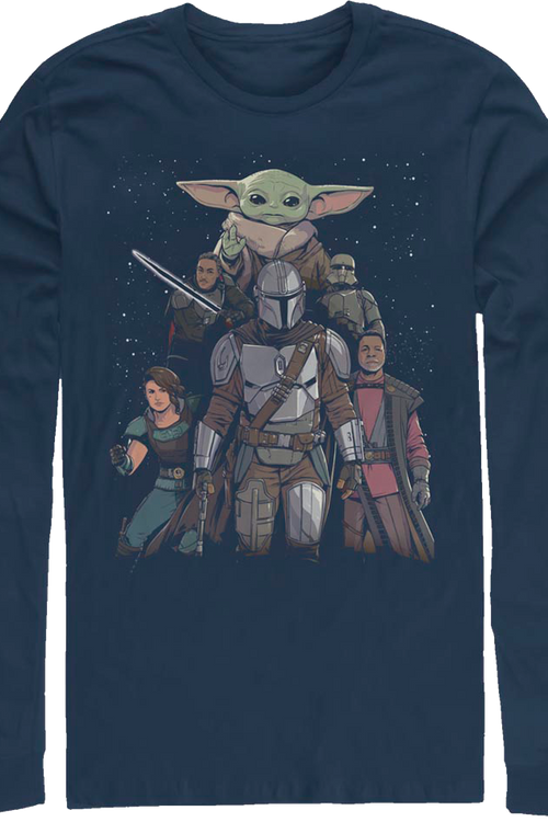 Mandalorian Illustrated Cast Collage Star Wars Long Sleeve Shirtmain product image
