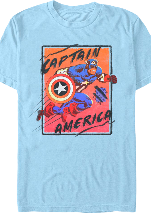 Marching Forward Captain America Marvel Comics T-Shirt - main product image