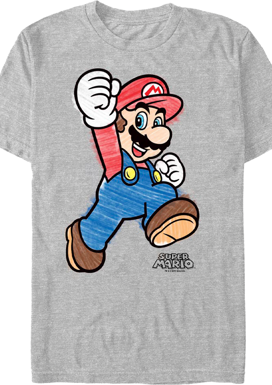 Mario Crayon Colors Nintendo T-Shirt - main product image