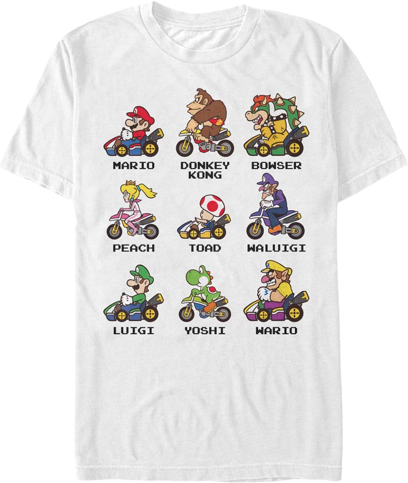 Super Mario Bros Tee Shirt Mario Kart Mario Kart Drivers Super