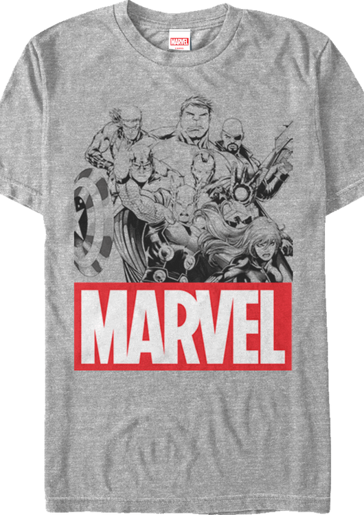 Marvel Avengers Group Sketch T-Shirt - main product image