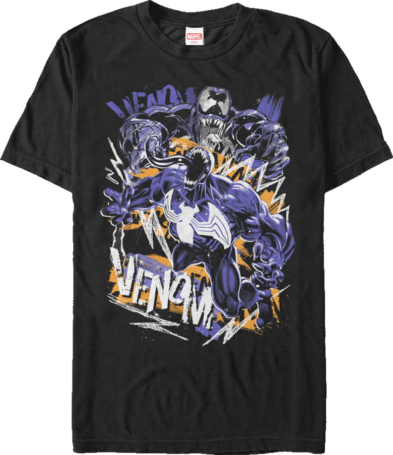 Graffiti Venom T-Shirt Marvel Comics Men's