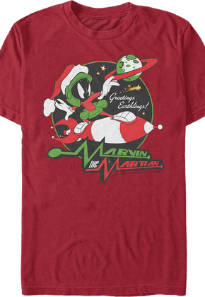 Marvin The Marian Greetings Earthlings Looney Tunes T-Shirt