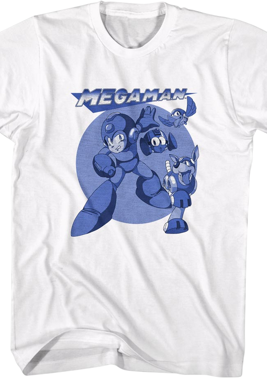 Mega Blue Poses Mega Man T-Shirt - main product image