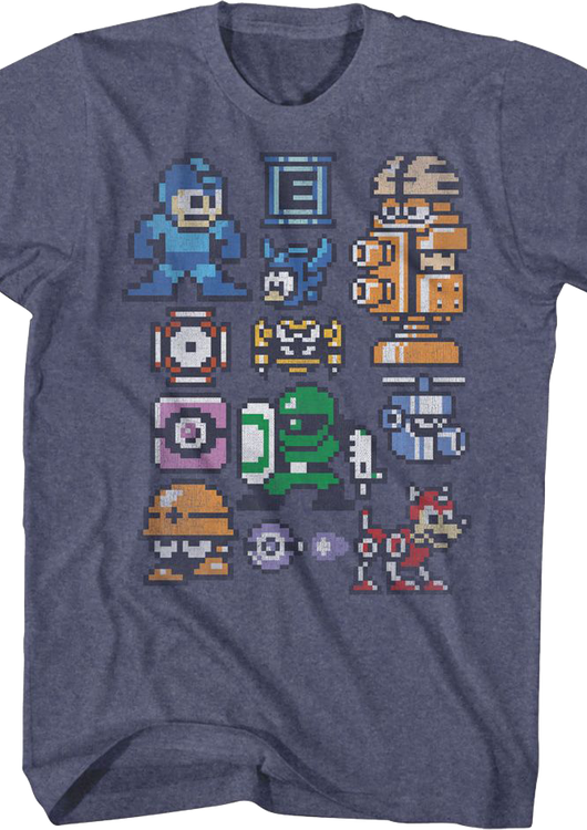 Pixel Collage Mega Man T-Shirt - main product image