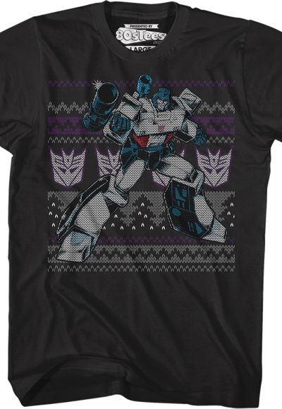 Megatron Faux Ugly Christmas Sweater Transformers T-Shirt