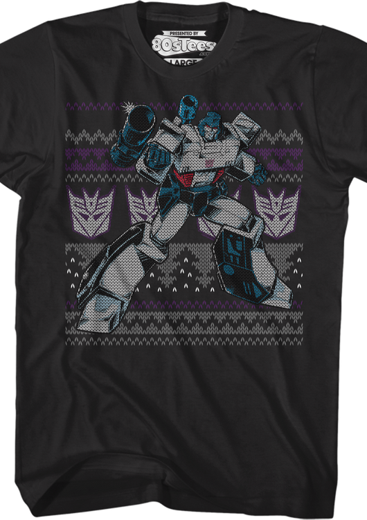 Megatron Faux Ugly Christmas Sweater Transformers T-Shirt - main product image