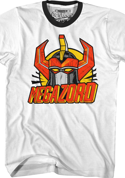 Megazord Head Mighty Morphin Power Rangers Ringer Shirt - main product image