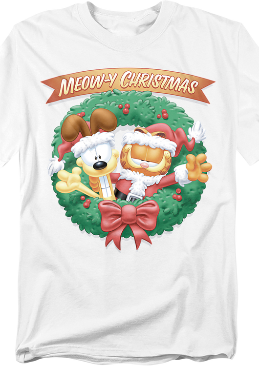 Meow-y Christmas Garfield T-Shirt - main product image