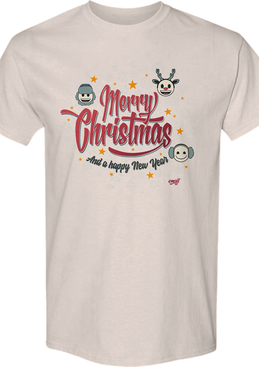 Merry Christmas And A Happy New Year Emoji T-Shirt - main product image
