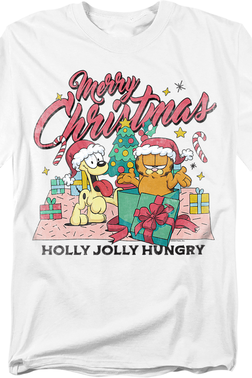 Merry Christmas Holly Jolly Hungry Garfield T-Shirt - main product image