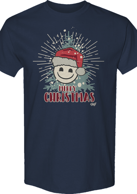 Merry Christmas Smiley Face Emoji T-Shirt - main product image