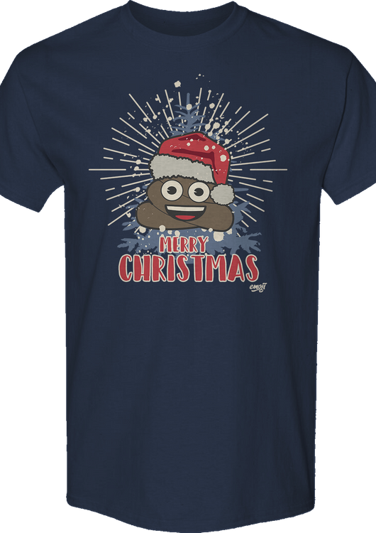 Merry Christmas Smiling Poo Emoji T-Shirt - main product image