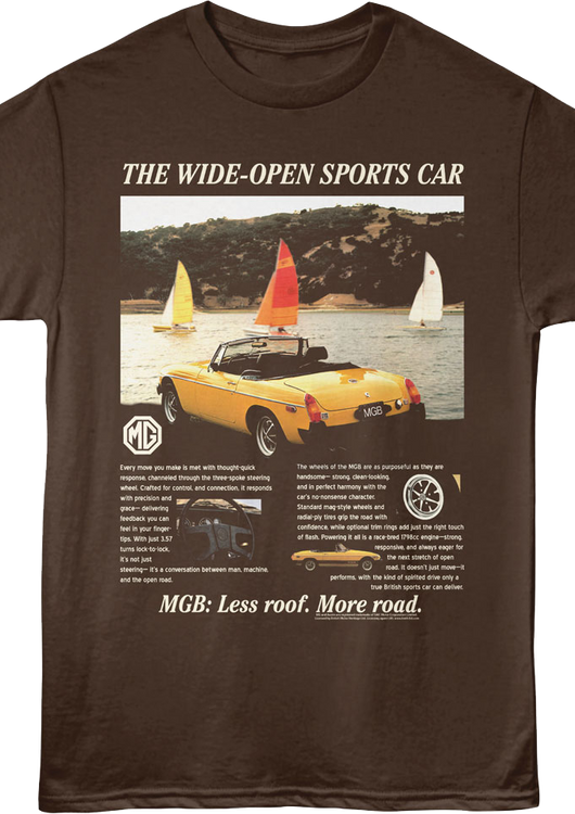 MGB Less Roof More Road British Motor Heritage T-Shirt - main product image