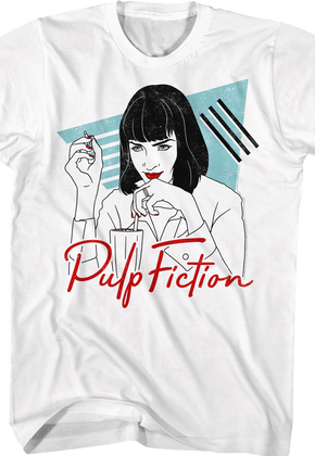 White Mia Wallace Pulp Fiction T-Shirt