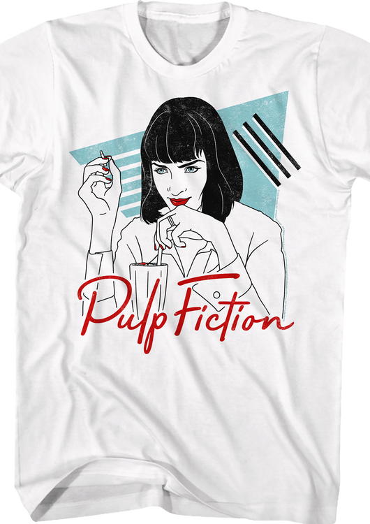 White Mia Wallace Pulp Fiction T-Shirt - main product image