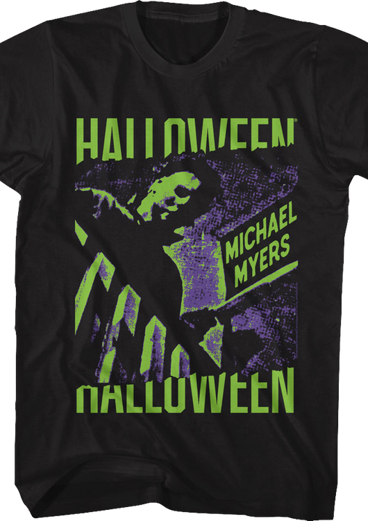 Michael Myers Neon Boogeyman Halloween T-Shirt - main product image