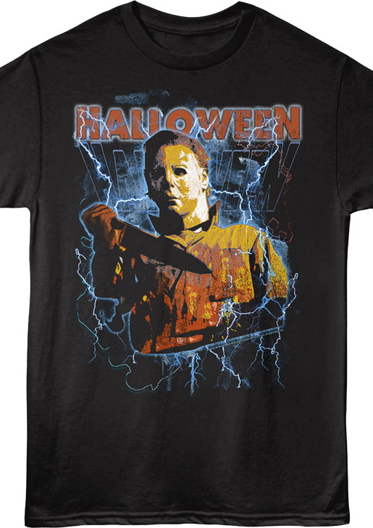 Michael Myers Lightning Bolts Halloween T-Shirt - main product image