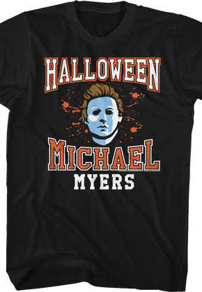 Michael Myers Mask Varsity Logo Halloween T-Shirt