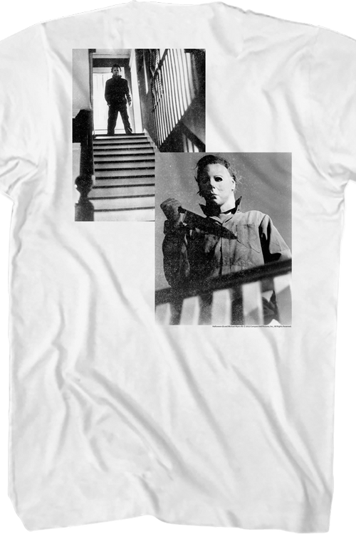 Michael Myers Staircase Photos Halloween T-Shirt - main product image
