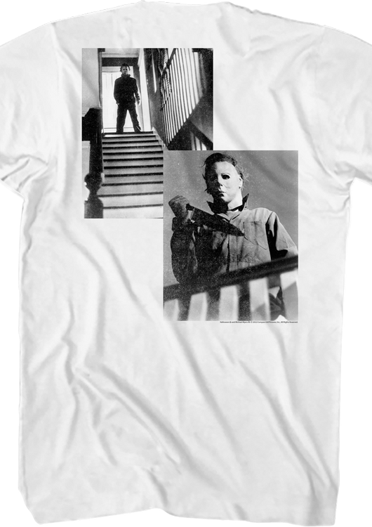 Michael Myers Staircase Photos Halloween T-Shirt - main product image