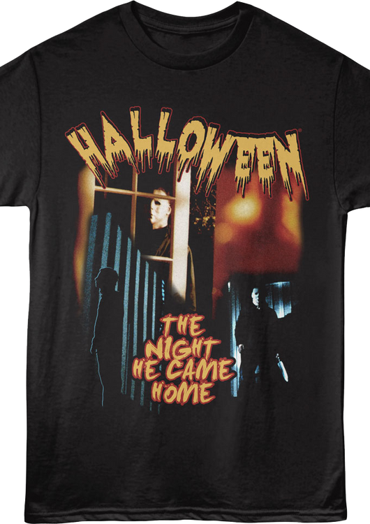 Michael Myers The Night He Came Home Collage Halloween T-Shirt - main product image