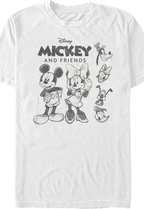 Mickey And Friends Sketches Disney T-Shirt