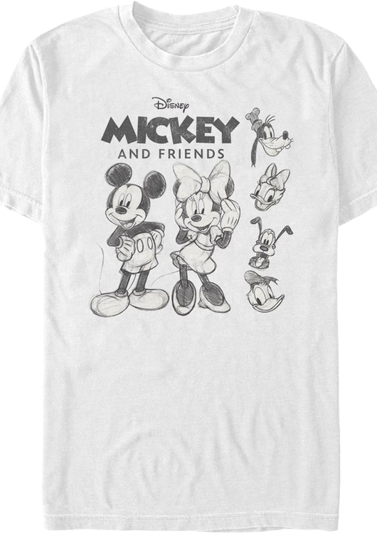 Mickey And Friends Sketches Disney T-Shirt - main product image