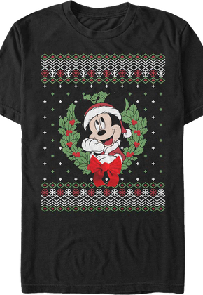 Mickey Mouse Faux Ugly Sweater Disney T-Shirt