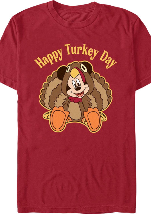Mickey Mouse Happy Turkey Day Disney T-Shirt - main product image
