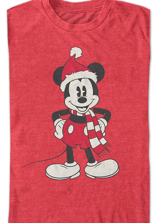 Mickey Mouse Scarf & Santa Claus Hat Disney T-Shirt - main product image