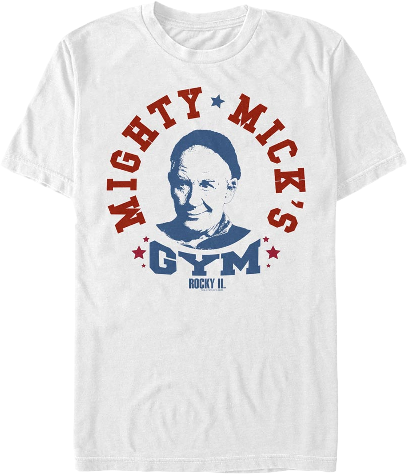 Rocky T-Shirt Mighty Mick's Boxing In Ring Light Blue Tee Rocky T-Shirt Mighty Mick's Boxing In Ring Light Blue Tee