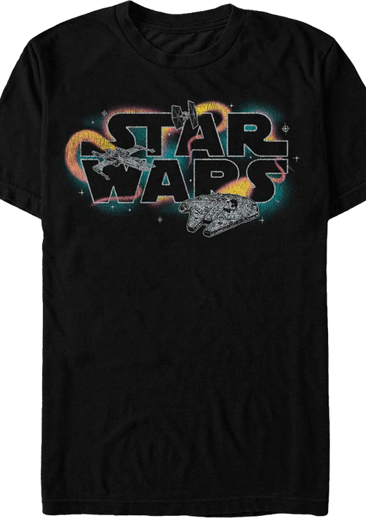 Millennium Falcon Retro Galaxy Star Wars T-Shirt - main product image