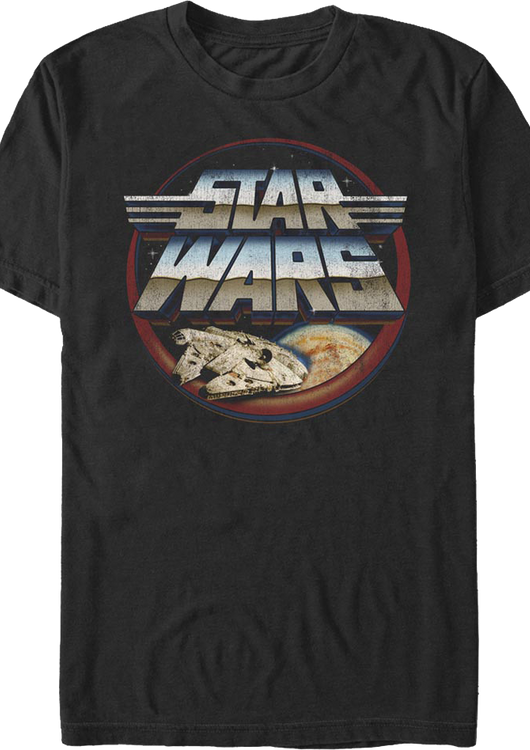 Millennium Falcon And Winged Logo Star Wars T-Shirt - main product image
