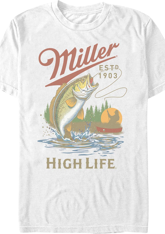 Gone Fishin' Miller High Life T-Shirt - main product image