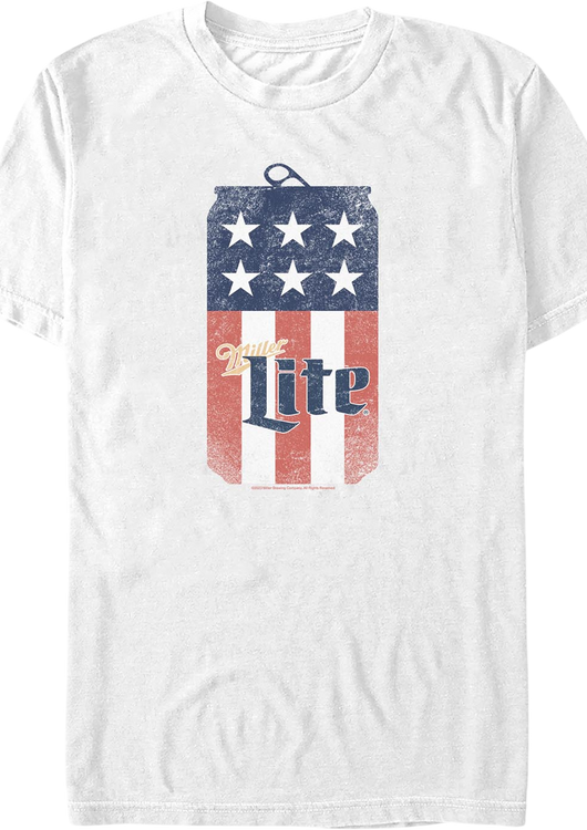 Vintage Patriotic Beer Can Miller Lite T-Shirt - main product image