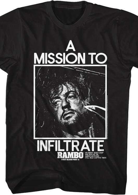 Mission To Infiltrate Rambo T-Shirt - main product image